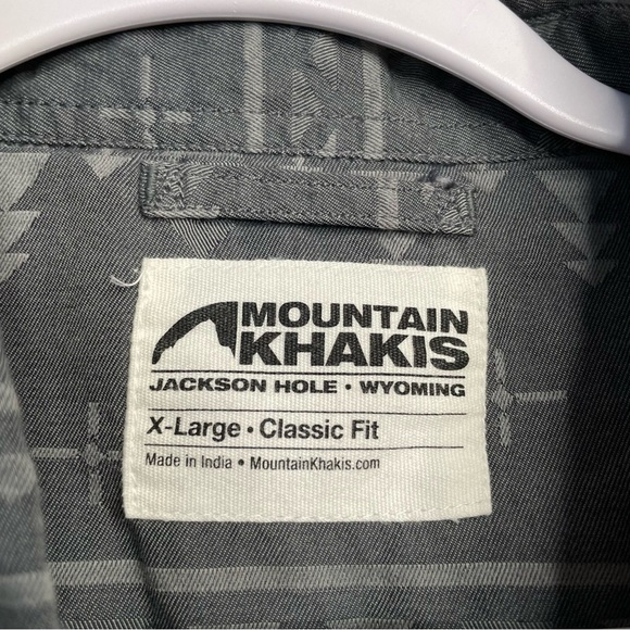 Mountain Khakis Gray Aztec Stash Flannel Shirt Long Sleeve Button XL Mens - Picture 2 of 9